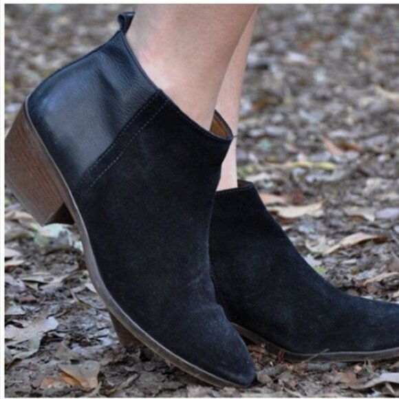 Madewell Charley Black Suede Leather Ankle Booties 10 - Picture 12 of 12
